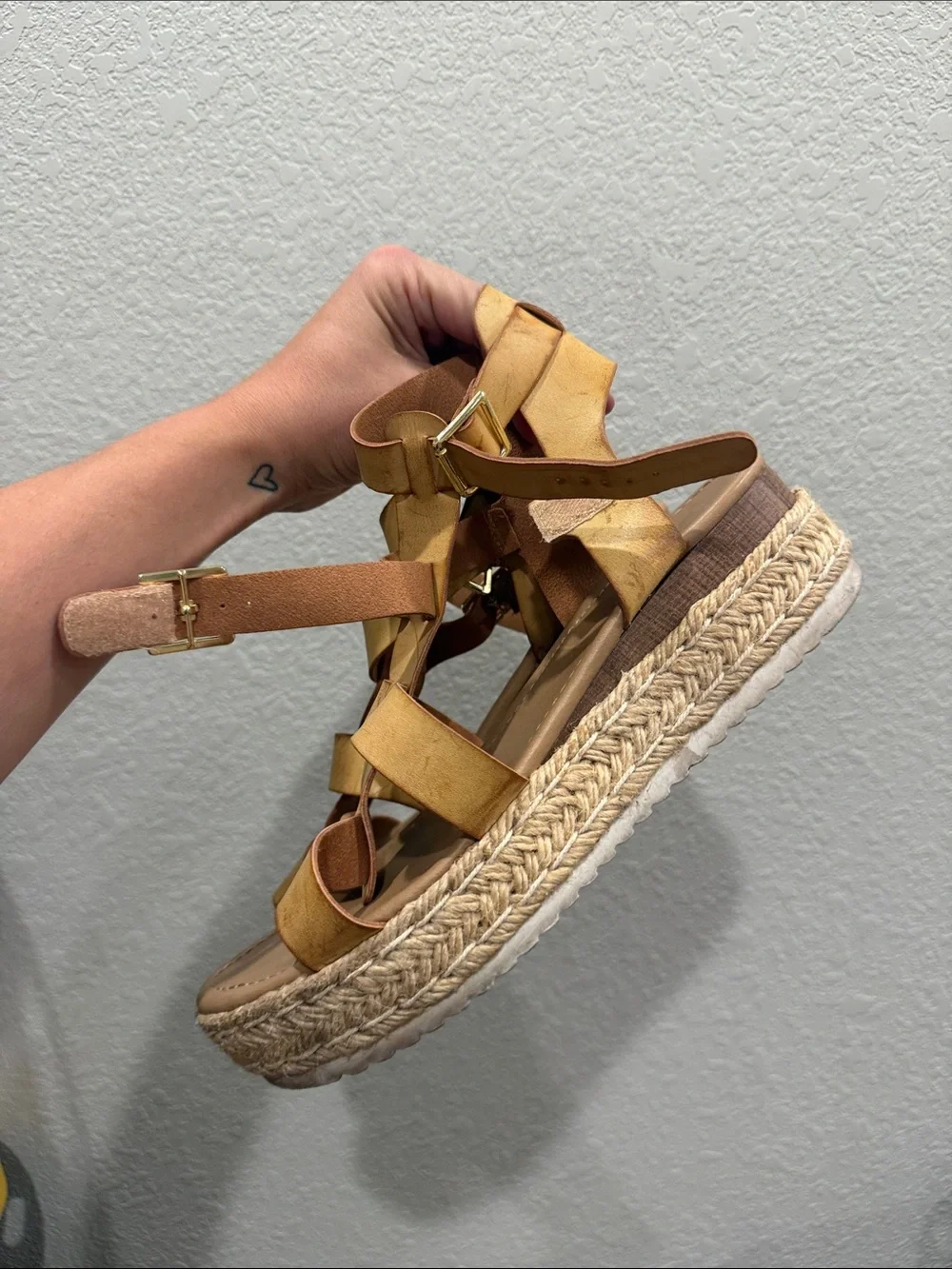Soda Yellow Strappy Espadrille Platform Sandals